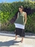 Vestido Mar Frey de modal verde musgo, blanco y negro - comprar online