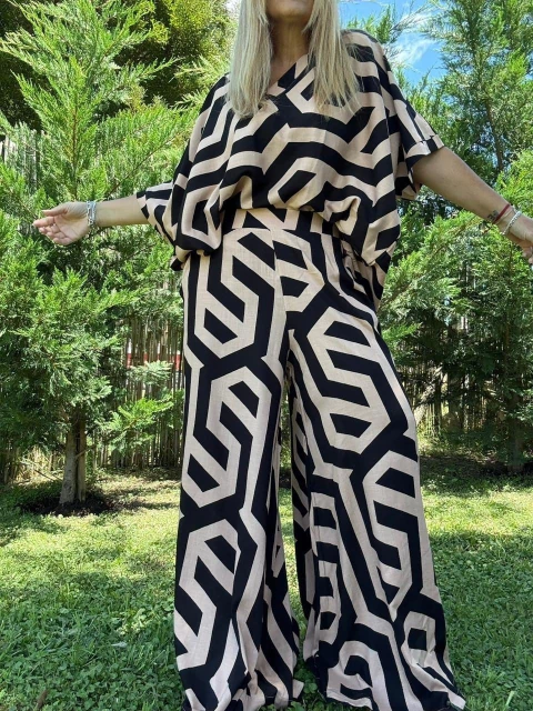 Combi T Remeron y palazo de lino elastizado