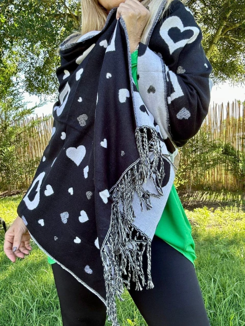 Bufandon Manton reversible corazones