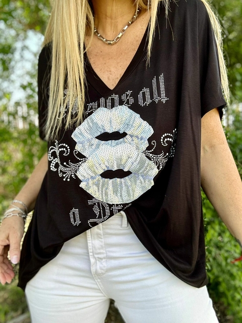 Remeron Doble Beso de modal negro