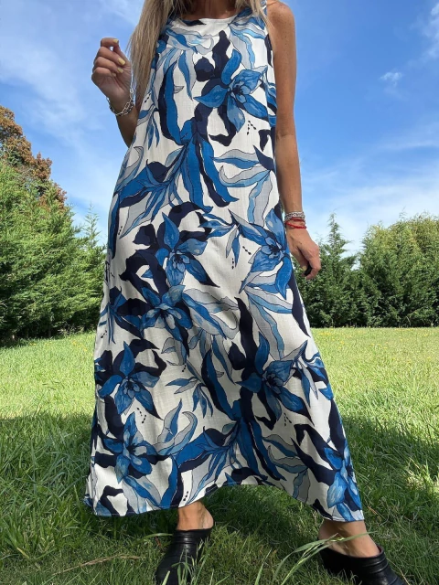 Vestido Alba de lino G - comprar online