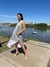 Vestido Mar Angel de modal gris y blanco - comprar online