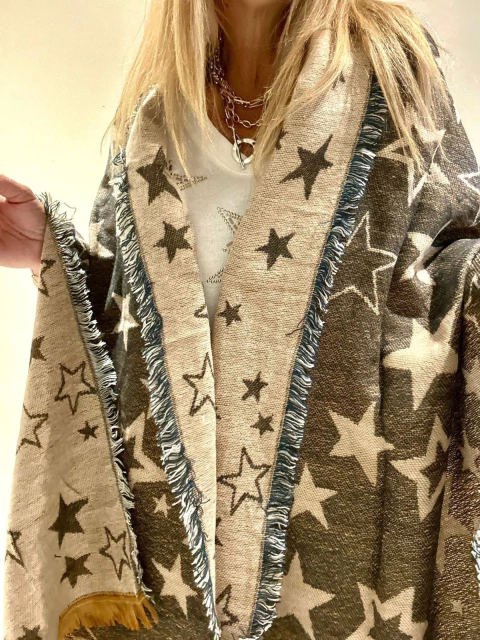 Bufandon Manton de lana reversible