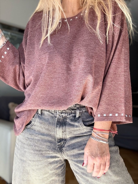 Remeron Leiva de lanilla premiun chocolate - comprar online