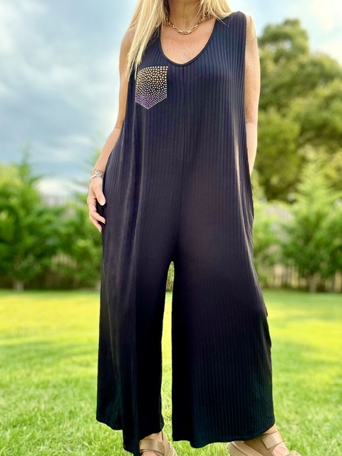 Mono Sol con strass de morley elastizado negro - comprar online