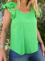 Blusa Samil de lino verde con vuelos - tienda online