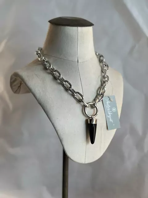 Collar cadena de aluminio y asta con alpaca