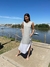 Vestido Mar Angel de modal gris y blanco
