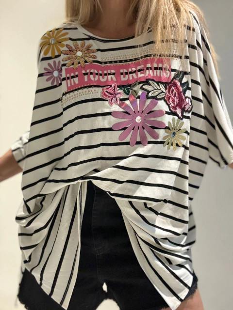 Remeron / Vestido Flores y strass de morley