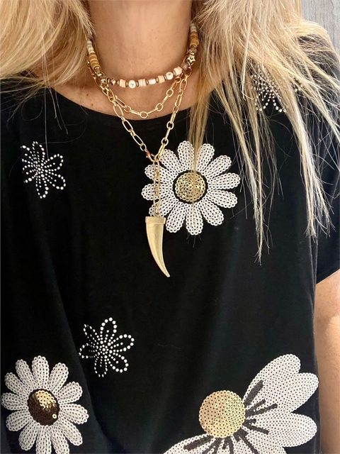Collar doble metal dorado