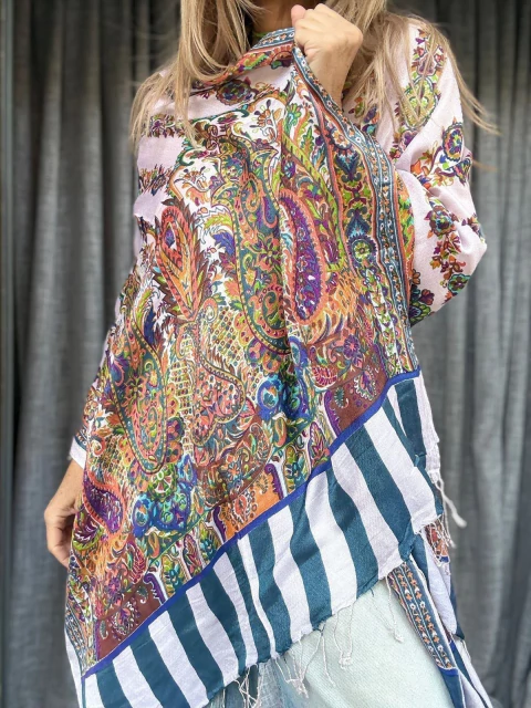 Pashmina Estampada de algodón de India - comprar online