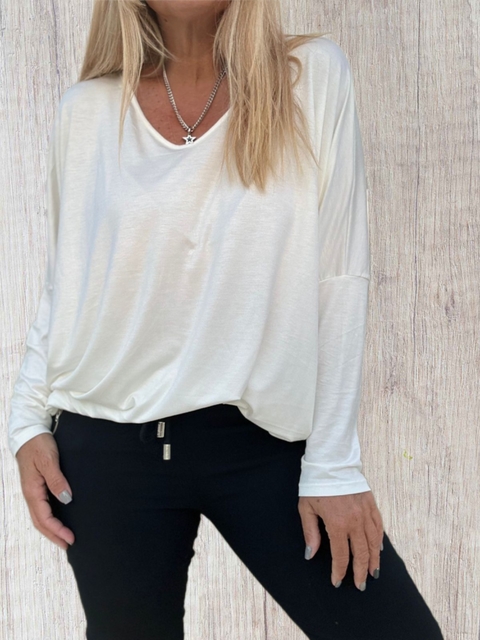 Remeron Sofi de modal mangas largas blanca
