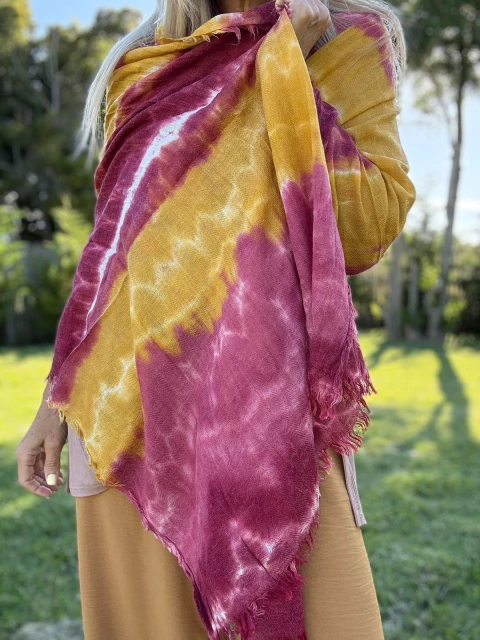 Pashmina Batik tonos bordó - comprar online