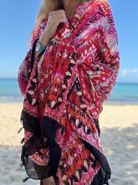 Pashmina /Pareo de algodon de India colorado - comprar online