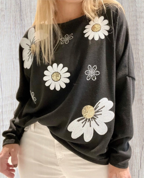 Remeron Margarita de lanilla cuello redondo