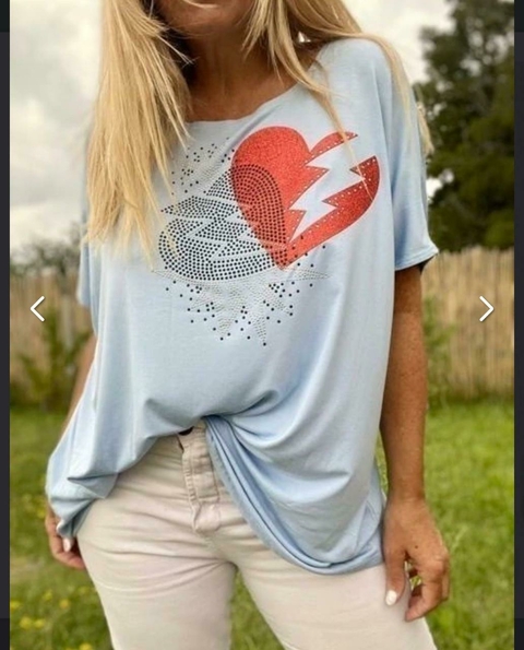 Remeron de diseño Corazon celeste de modal