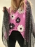 Pashmina negra con lurex plata y maxi flecos - Andra Urgat