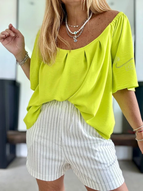 Remeron Paisana de cey con strass lima - comprar online