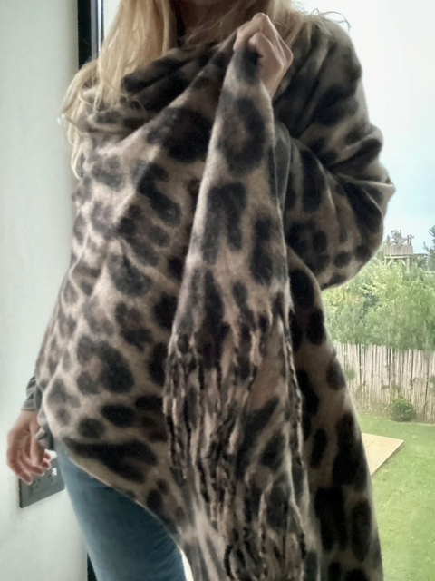 Bufandon espumoso de lana estampado print