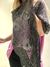 Pashmina negra con lurex plata y maxi flecos - comprar online