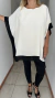 Remeron Ponchito Tunica BAILA de gasa bi color manteca con negro