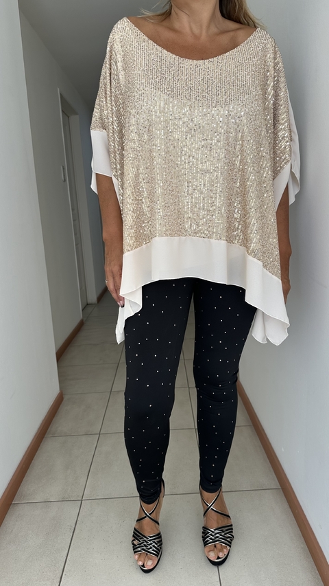 Remeron ponchito Mali de gasa con lentejuelas Q