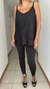 Musculosa Rola plisada negro
