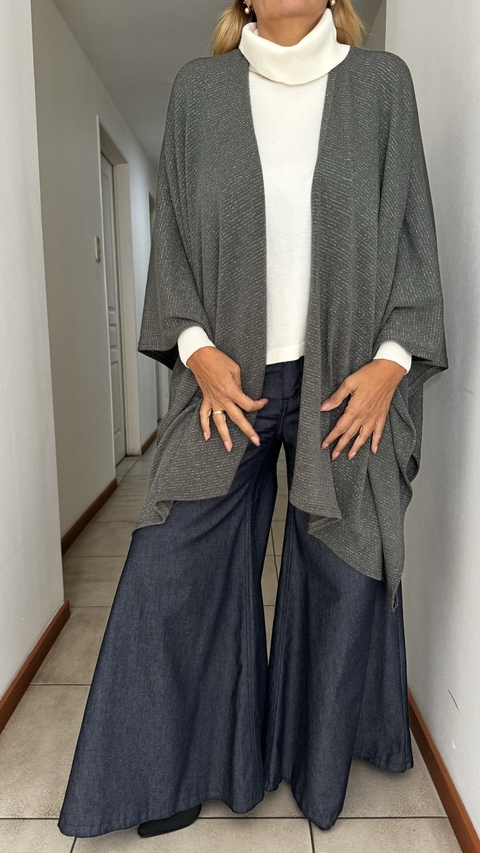 Ruana Bufandon Manton de lanilla premiun con lurex
