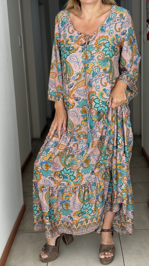 Vestido seda de India evase 893 K