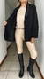 Blazer de lurex negro tramado rayas - tienda online