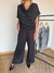 Palazo de seda fria con lurex negro - tienda online