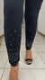 Calza Lluvia negra con strasses plateados