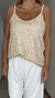Musculosa Monaco de lentejuelas doradas elastizado con forro interno - comprar online