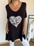 Remeron Atenas Corazon Plata de modal evasé negra - tienda online