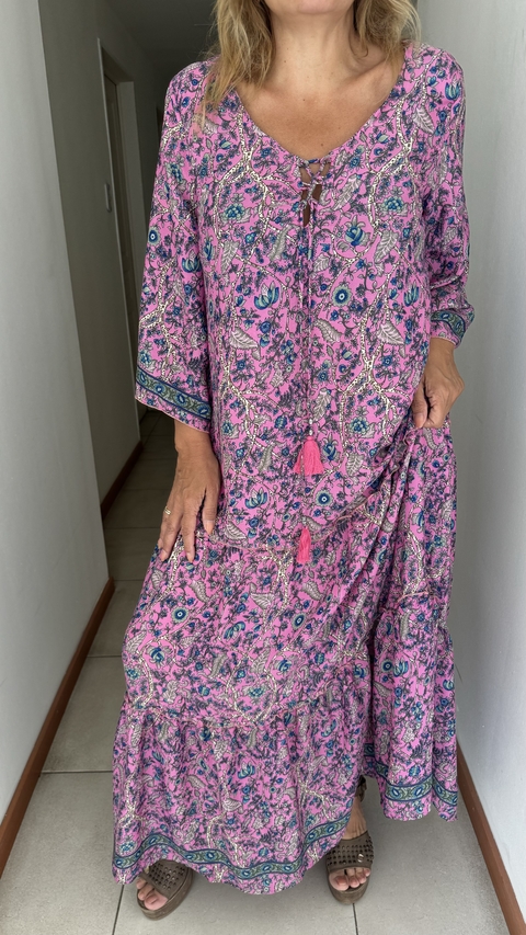 Vestido seda de India evase 893 P