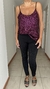 Musculosa Monaco de lentejuelas fucsia con forro interno - Andra Urgat