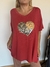 Remeron Corazon Flora de modal premiun ladrillo - comprar online