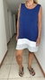 Vestido Mar de modal tri color azul, blanco y gris con bolsillos en internet