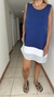 Vestido Mar de modal tri color azul, blanco y gris con bolsillos - comprar online