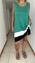 Vestido Mar de modal tri color verde gucci, blanco y negro con bolsillos en internet