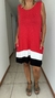 Vestido Mar de modal tri color rojo, blanco y negro con bolsillos - comprar online