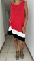 Vestido Mar de modal tri color rojo, blanco y negro con bolsillos