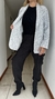 Blazer de lurex plata tramado triangulos - Andra Urgat