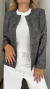 Campera Diva Gris Topo Eco Cuero