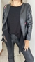 Campera Flores engomada bordada con gasa