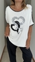 Remeron Triple Corazon blanco con bordes lurex de modal