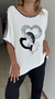 Remeron Triple Corazon blanco con bordes lurex de modal en internet