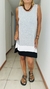 Vestido Mar de modal tri color gris, blanco y negro con bolsillos