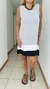 Vestido Mar de modal tri color gris, blanco y negro con bolsillos - comprar online