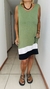Vestido Mar de modal tri color verde musgo, blanco y negro con bolsillos - Andra Urgat
